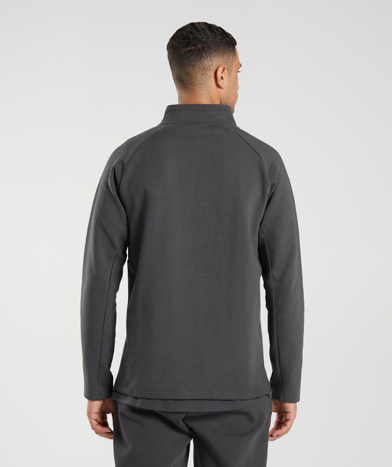 Bluzy Gymshark Rest Day 1/4 Zip Męskie Ciemny Szare | PL 847KRG